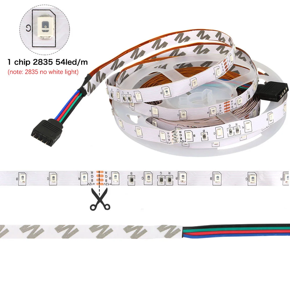 RGB Светодиодная лента 5 м 15 м 20 м светодиодный светильник SMD2835 60 Светодиодный s/M DC12V водонепроницаемый RGB светодиодный светильник Диодная лента гибкий контроллер 24 клавиши