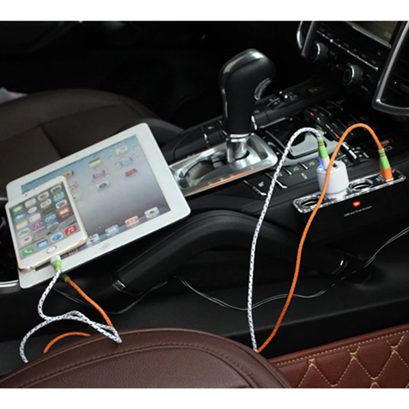 1 5A USB Автомобильное зарядное устройство USB+ 3 прикуривателя прикуриватель быстрое автомобильное зарядное устройство разветвитель адаптер питания автомобильный стиль