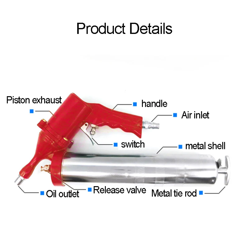 400CC Профессиональный Пневматический смазочный пистолет повторяющийся пневматический смазочный пистолет инструмент
