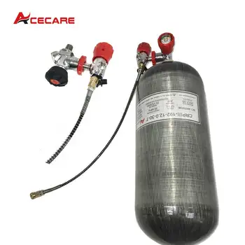 Billig Acecare 12L Scuba Pcp Paintball Tank Air Tank Für Pcp Gewehr 4500Psi Carbon Faser Zylinder Pcp Station & Ventil Kombination