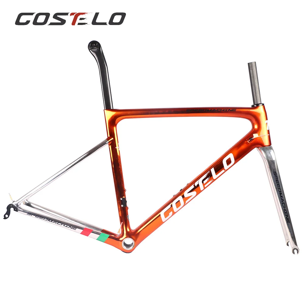 Costelo Speedmachine 3,0 гальванический диск Сверхлегкий 790 г углеродное волокно дорожный велосипед рама велосипеда Рама Bicicleta дешевая рама - Color: orange