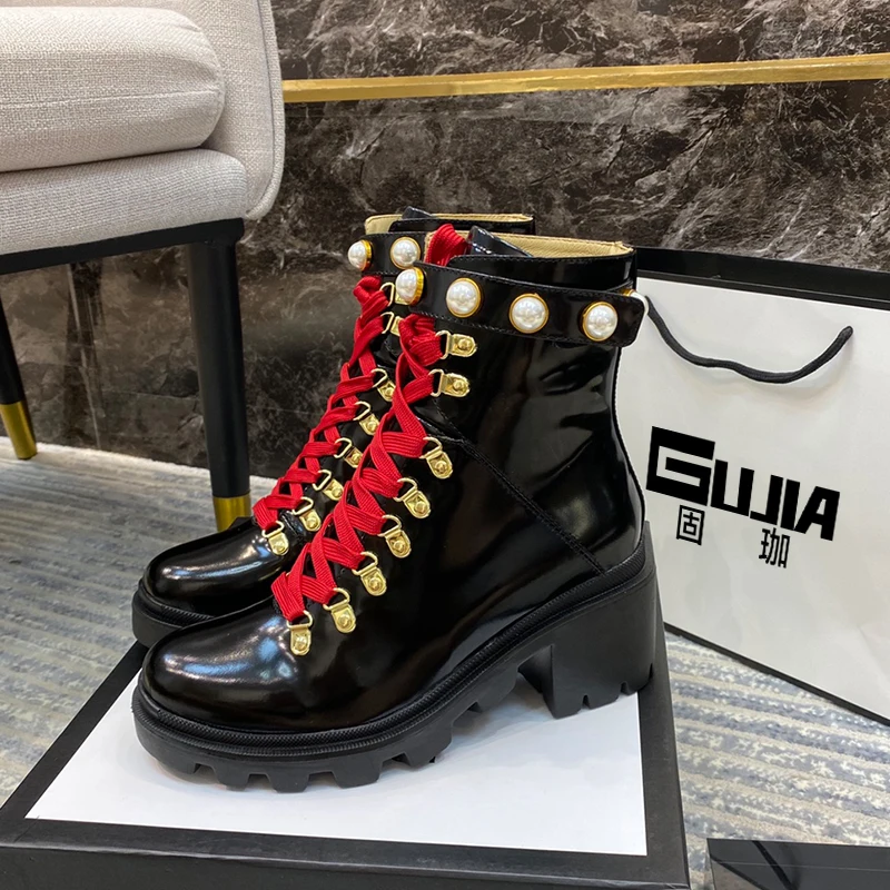 Новинка 2020 мотоциклетные ботинки Martens Booty Girl в британском стиле черные внутри