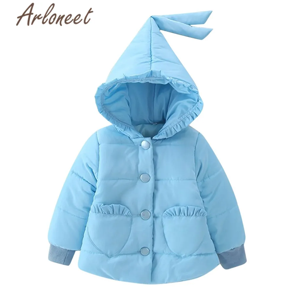 ARLONEET/пальто для маленьких девочек; теплое зимнее плотное пальто; Верхняя одежда с капюшоном на пуговицах; детская парка с карманами; пальто Одежда для девочек