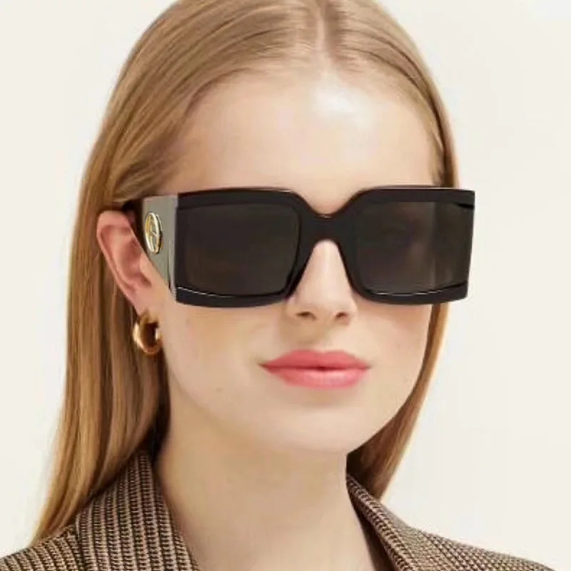 Модные Черные Квадратные Солнцезащитные очки знаменитостей, роскошные брендовые дизайнерские винтажные мужские солнцезащитные очки, большие тени, солнечные очки UV400