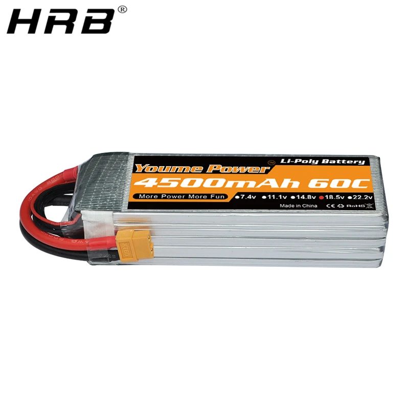 

Youme 5S 4500mah Lipo 18.5V Battery XT60 TRX EC5 EC3 T Deans XT90 60C For Helicopter Airplanes Monster Cars Truck Boat RC Parts