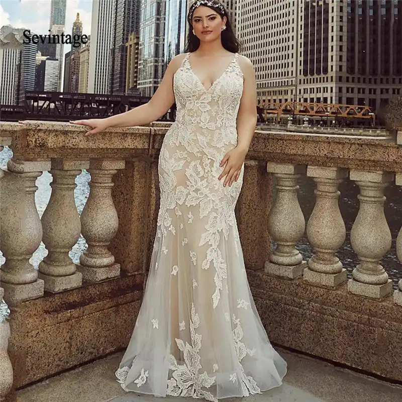 vestido de noiva plus size sereia