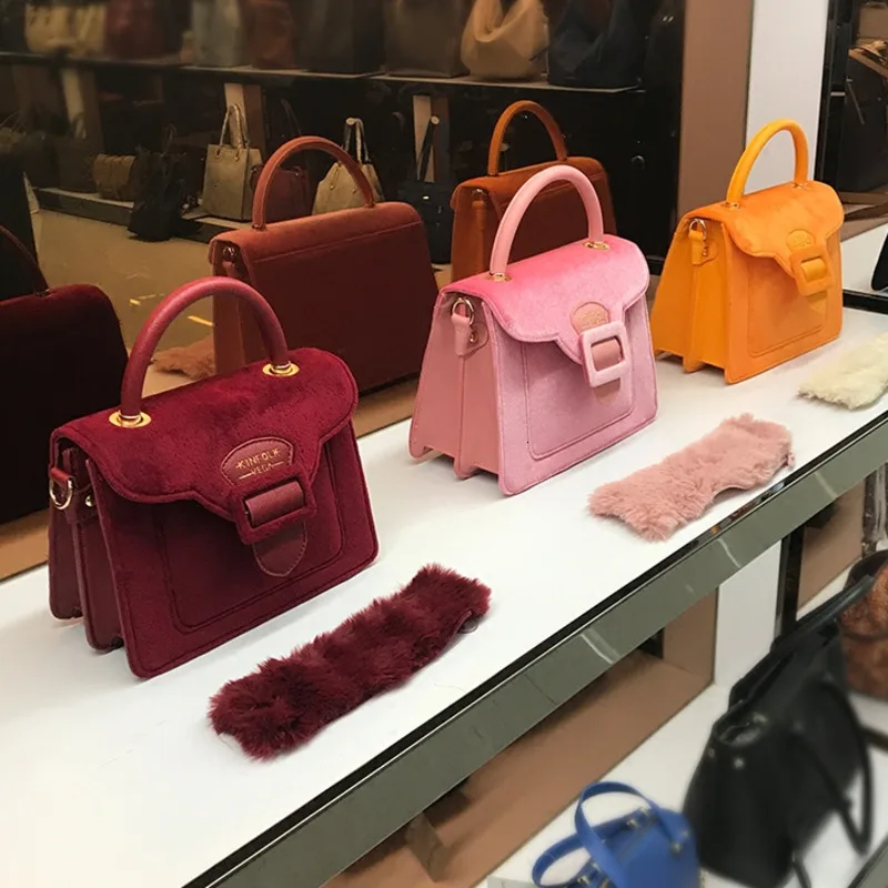 BXX Sac/ Осень Зима Роскошные женские сумки дизайнерские дикие чистый цвет бархат мягкие волосы сумка через плечо ZE870