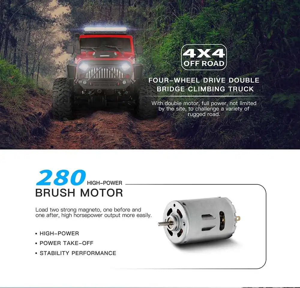 Wltoys 104311 1/10 2,4G 4X4 гусеничный Радиоуправляемый автомобиль пустыня горный рок модели автомобилей с двумя моторами светодиодный головной светильник