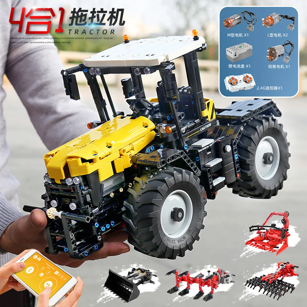 Mold KING 17019 samochód techniczny MOC-25371 RC ciągnik Fastrac 4000er zestaw klocki klocki zabawki edukacyjne dla dzieci prezenty