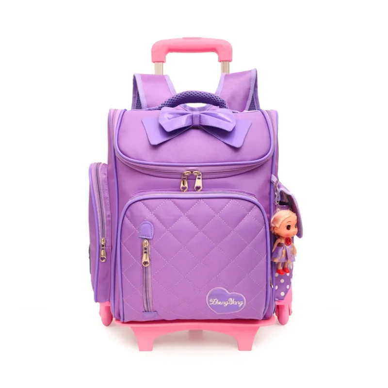 Детская школьная сумка/комплект на колесиках, детские школьные рюкзаки для детей, сумка через плечо для девочек, сумки-тележки для школы