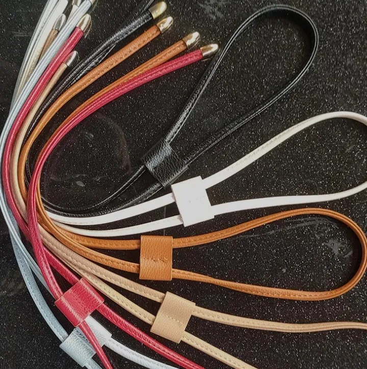 Correa de bolso de cuero sintético desmontable para mujer, bolso de cubo de repuesto artesanal, mochila de cuerda con cordón, accesorios para bolsos de bolsillo, 2021