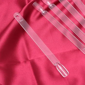 

200PCS False Nail Art Tips Sticks Nail Polish Color Card Plates Display Nail Art Practice Templates (Transparent)