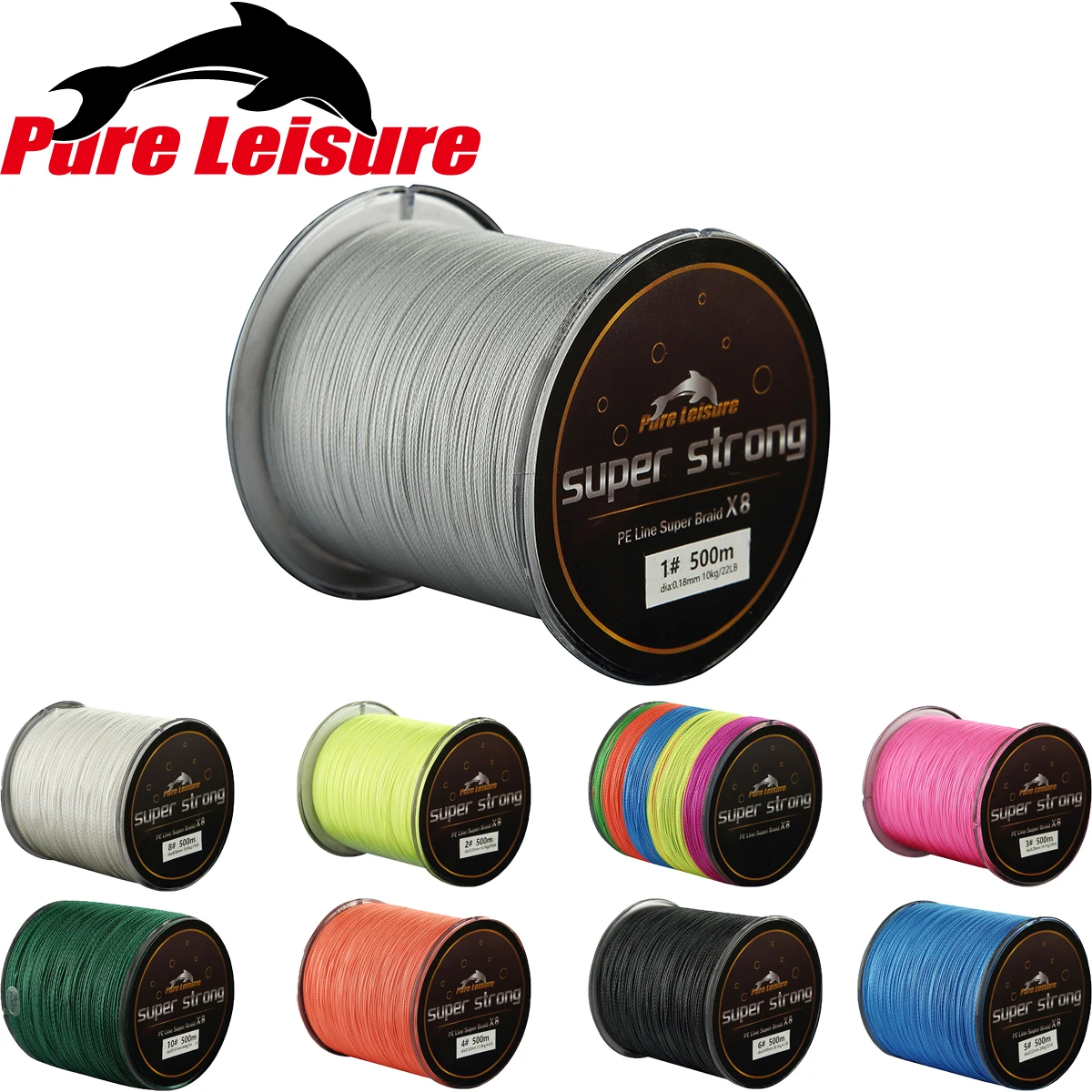 PureLeisure 1 шт. 500 м PE плетеная леска 8 стендов Linha De Multifilamento Tresse Peche 13LB 22LB 43LB 200LB мультифиламентная леска|braided line|8