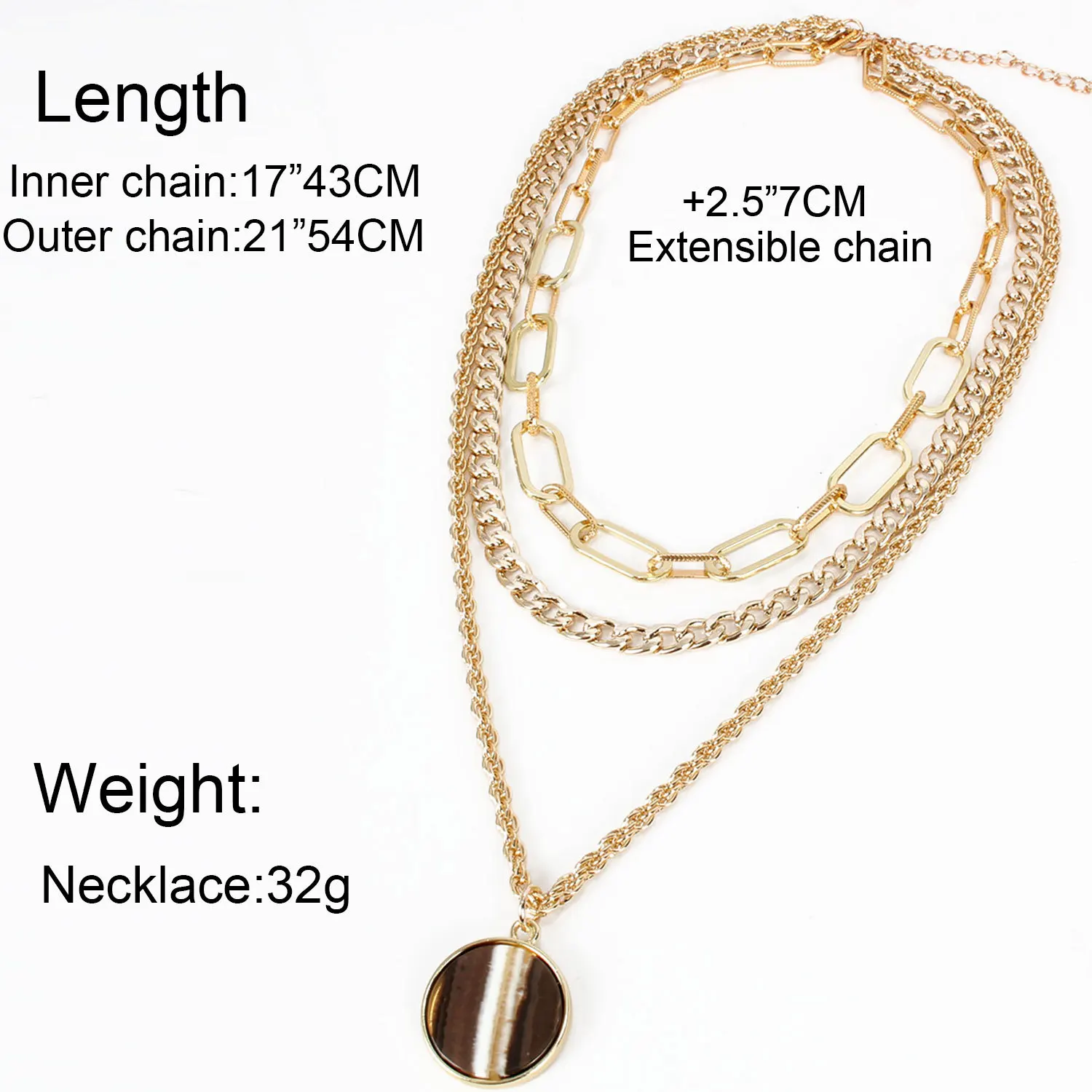 Лучшее женское длинное золотое ожерелье в винтажном стиле для девушек и женщин с геометрическим замком в виде сердца, подвески в виде звезды, колье-ошейник, массивное ожерелье