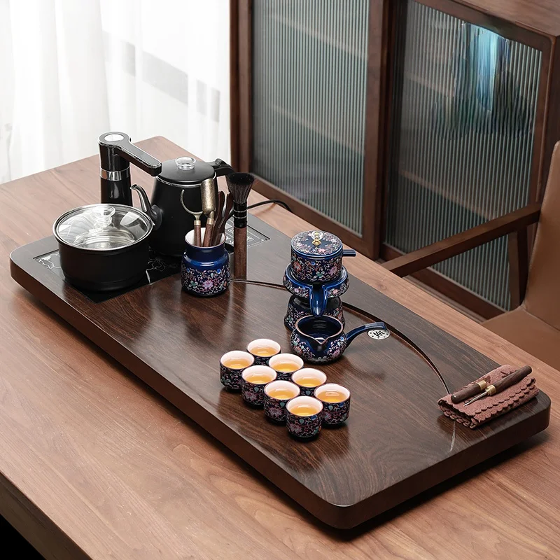 Light Luxury High-End Automatic Integrated Solid Wood Tea Tray Kung Fu Tea Set Home Living Room Chinese Style Small Table