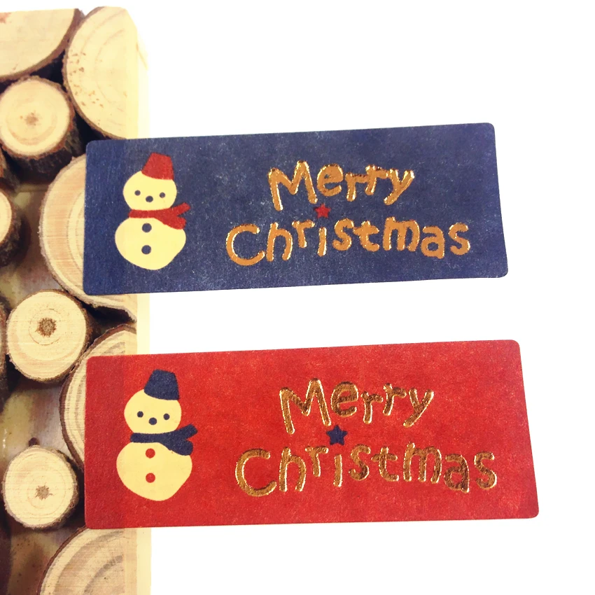 

100PCS/Lot Vintage Snowman pattern "Merry Christmas" series DIY Multifunction Seal Sticker Gift package Label