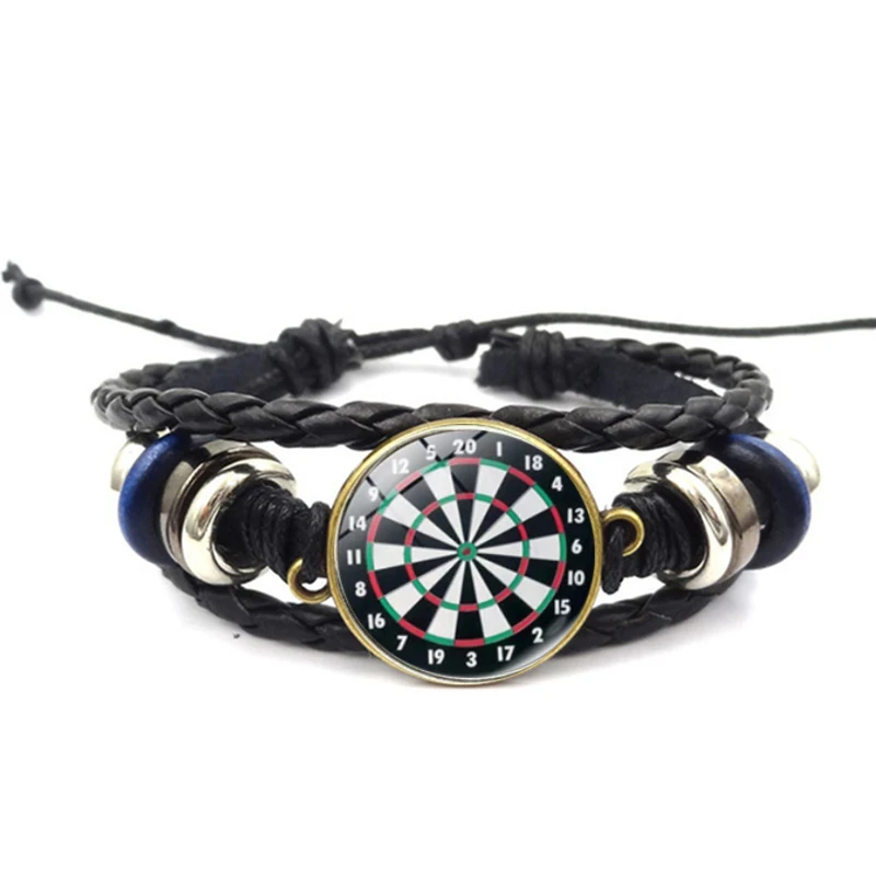 2021 New Dart Target Leather Bracelet Digital Target Pattern Dome
