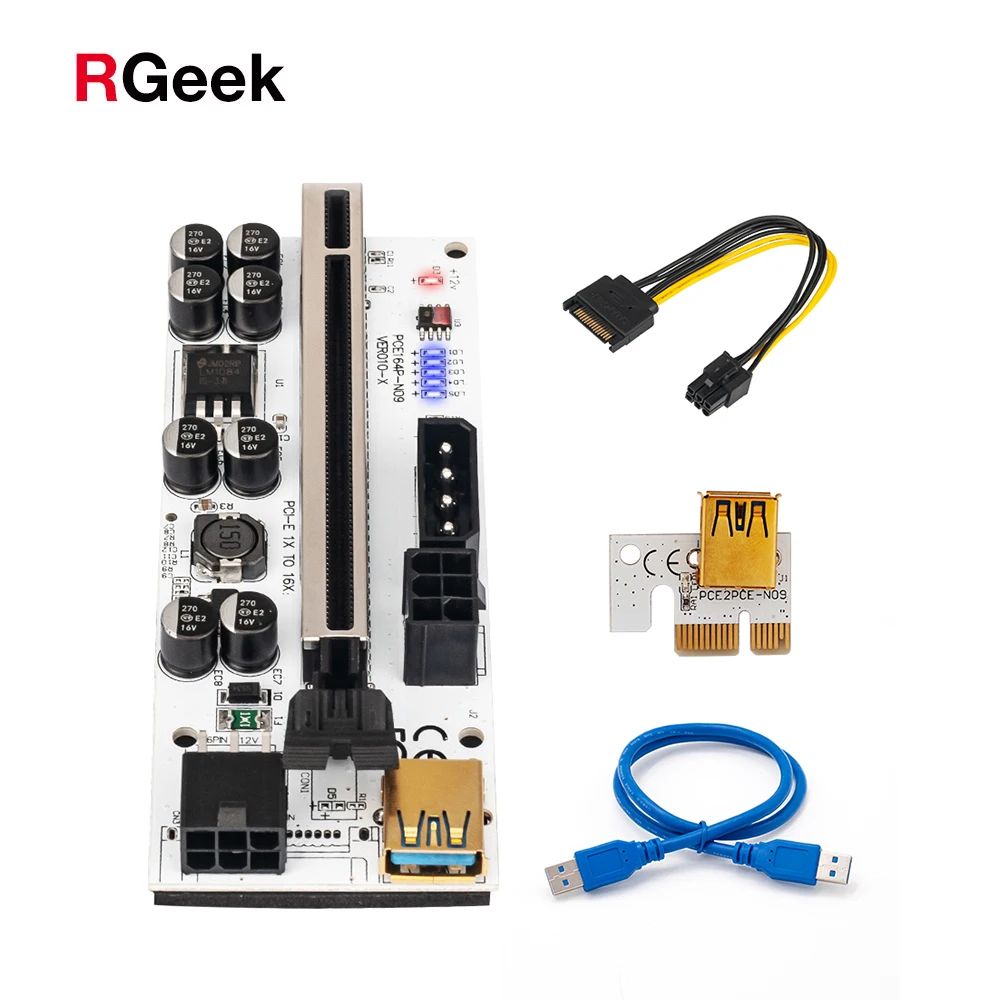 RGEEK 010 PCI-E Райзер-карта 010S 010X 009S 60 см USB 3 0 кабель PCI Express 1X до 16X удлинитель PCIe адаптер