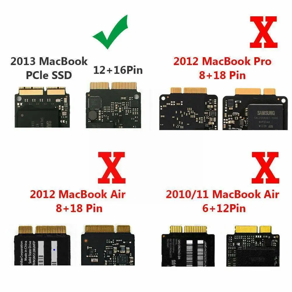 Adaptador Ssd para M.2 Ngff Pci-e Conversor para Apple A1465 Pro 20132023 Air A1466 M0u1 12 e 16 Pinos - Imagem 5