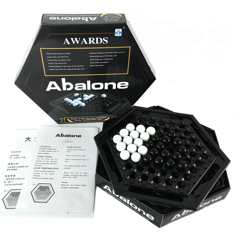 abalone set Abalone настольные игры, игра-головоломка, шахматы, настольные игры для родителей и детей, головоломка, шахматы, сборная доска, головоломка, настольная игра, Вечерние игры game1 - Цвет: abalone set
