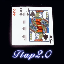 Trucos de magia con solapa que cambian de forma continua, Doble Tarjeta, trucos de magia, accesorios para trucos de ilusionismo, mentalismo, 2,0