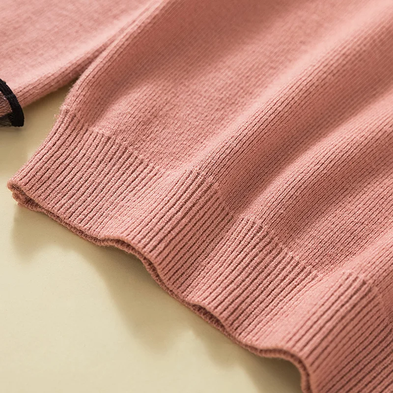 Sweater Women Autumn Winter Elegant Sweet Frill Lace Trim Bow Single Breasted Cardigan Ladies Knitted Sweater Soft Knitwear