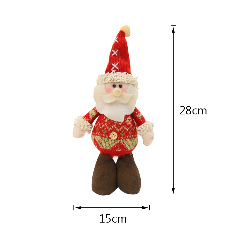 D 28x15cm Большие размеры Рождественские куклы выдвижной Санта-Клаус снеговик лося игрушки рождественские фигурки Рождественский подарок орнамент с рождественской елкой для детей красный - Цвет: D 28x15cm