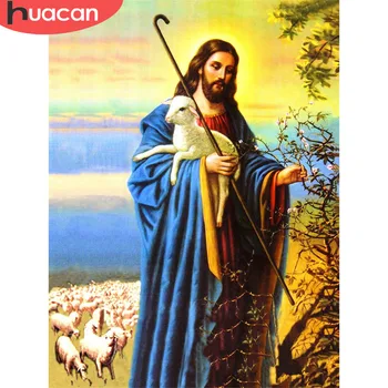

HUACAN 5D Diamond Painting Religion Jesus Full Round Drill Embroidery Handcraft Kit Home Decoration Wall Picture