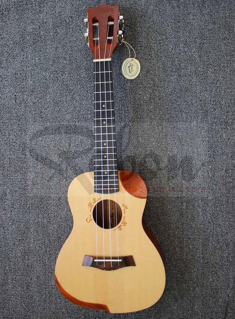 Укулеле 23 дюйма с подлокотником деревянного цвета|Укулеле| |