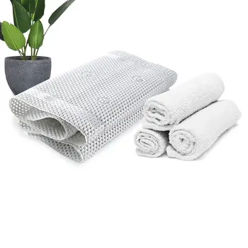 

PVC Foam Universal Hollow-Out Bathtub Pad with Large Non Slip Suction Cups Non-Slip Bath Mat Pillow Head Rest