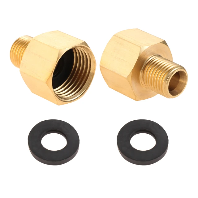 2 Stück LPG Gas Adapter 3/8 Auf 1/4 - Messing Verbinder Für Campingkocher & Grill