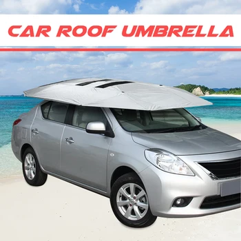 

360x220cm Car Top Roof Umbrella Sunshade Tent Roof Cover Anti-UV Hot Protection Outdoor Protector Sun Shade Summer