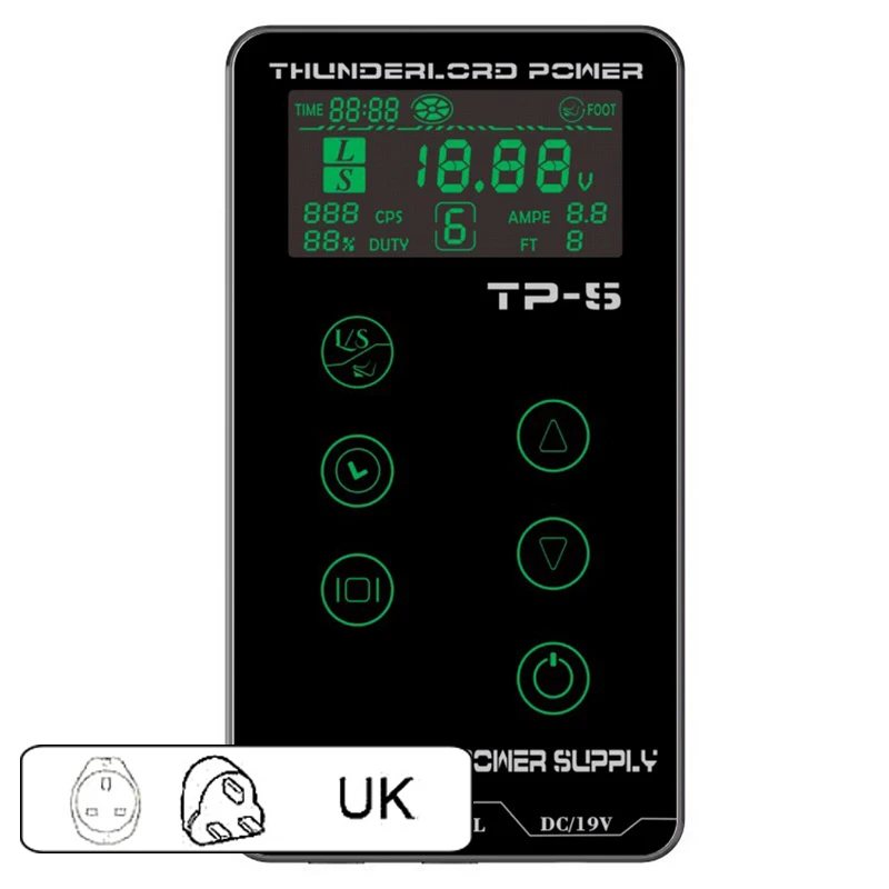 UK Plug Татуировка профессиональный источник питания сенсорный экран TP-5 цифровой Интеллектуальный ЖК-макияж Двойная Татуировка сила ЕС США UU. Uk машина - Цвет: UK Plug