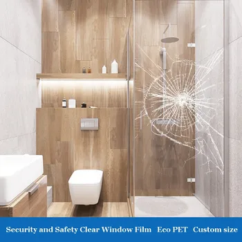 

4MIL Transparent Safety Explosion Proof Window Film Shatterproof Anti-UV Sun Blocking Drop-Shipping for Building Home Glass Film