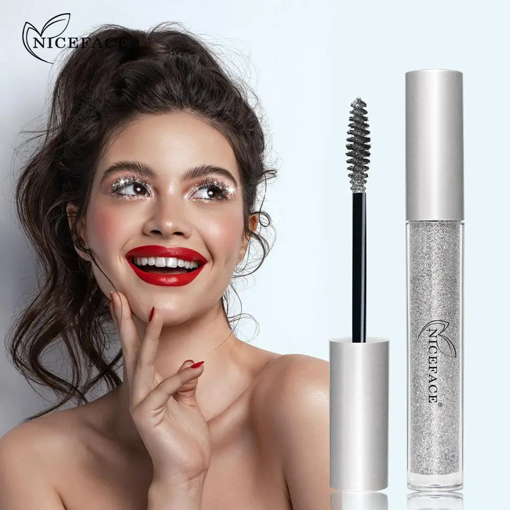 Тушь для ресниц Niceface блестящая тушь сценического макияжа толстая Подкручивающая