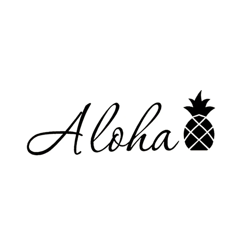 Фото Aloha текст Pinapple Гавайская Алоха черная силуэт для ванной художественная живопись Автомобильная наклейка s Задняя искусственная наклейка №1
