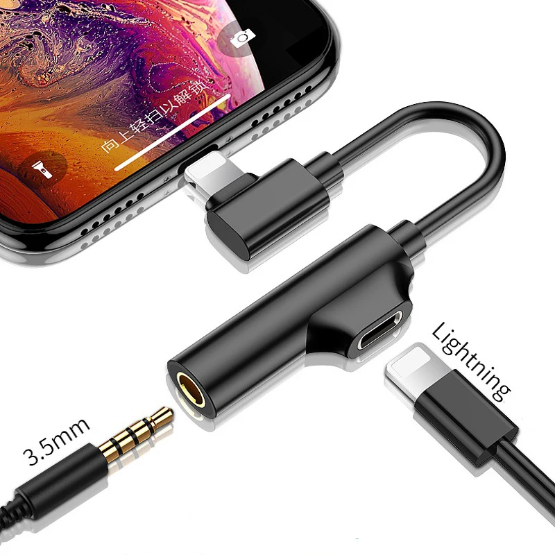 

Audio Adapter Lightning to 3.5mm Charging Call for Iphone 6 6S X 8 7 Plus XS MAX XR Original Headphone AUX Splitter Connector