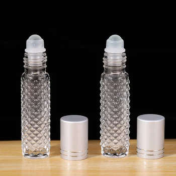 

10pcs/set 10ml Anti-Slip Glass Roller Ball Bottles Empty Glass Essential Oil Separate Bottles Vials Sample Roller Container