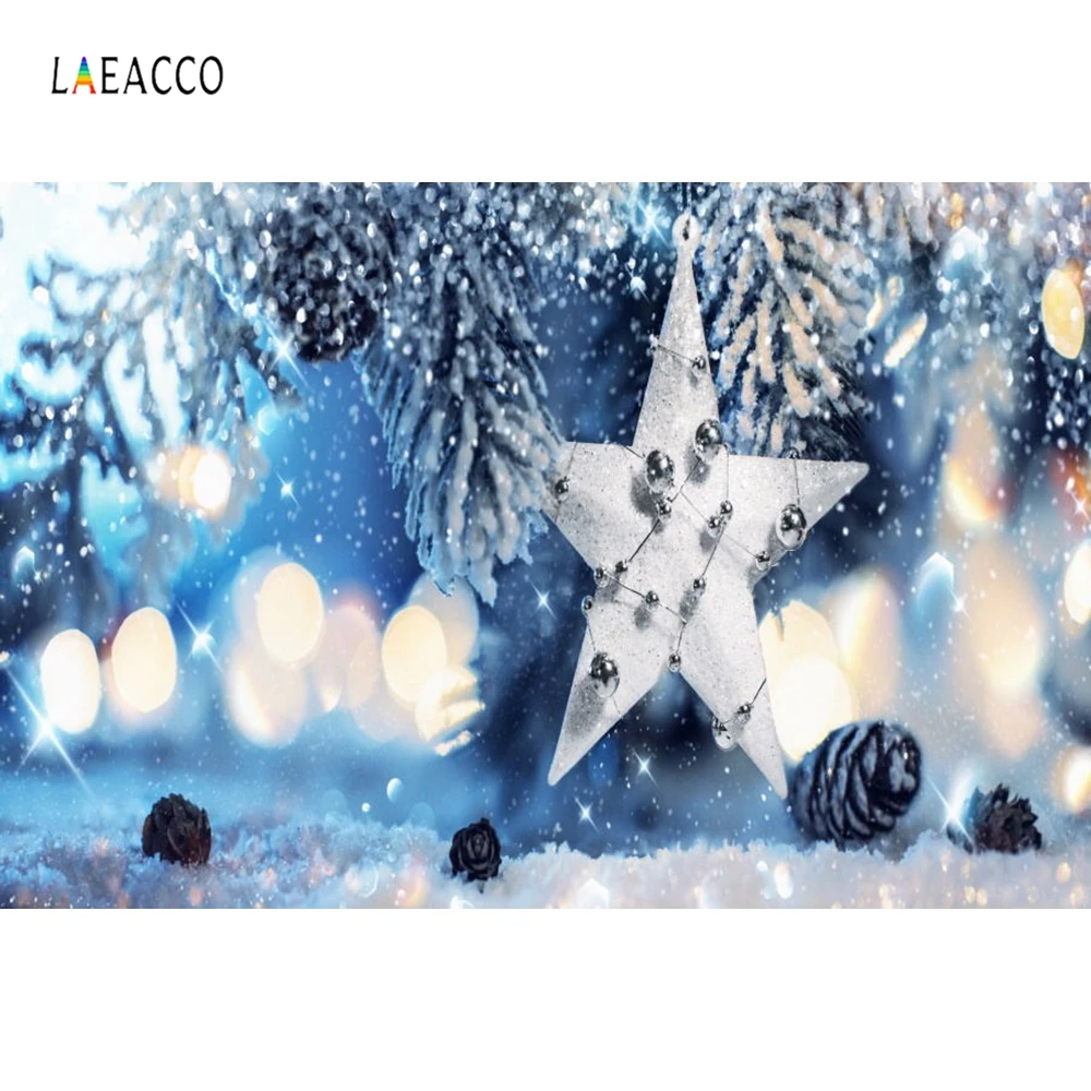 

Christmas Tree Backdrops Snowflake Star Light Brokeh Photography Background Baby Kids Portrait Props Photophone For Photo Studio