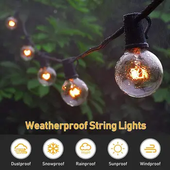 

25Ft G40 Bulb Globe String Lights 7.5M 25 LED String Light OutdoorFor Indoor Outdoor Light Decoration For Garden Patio Party