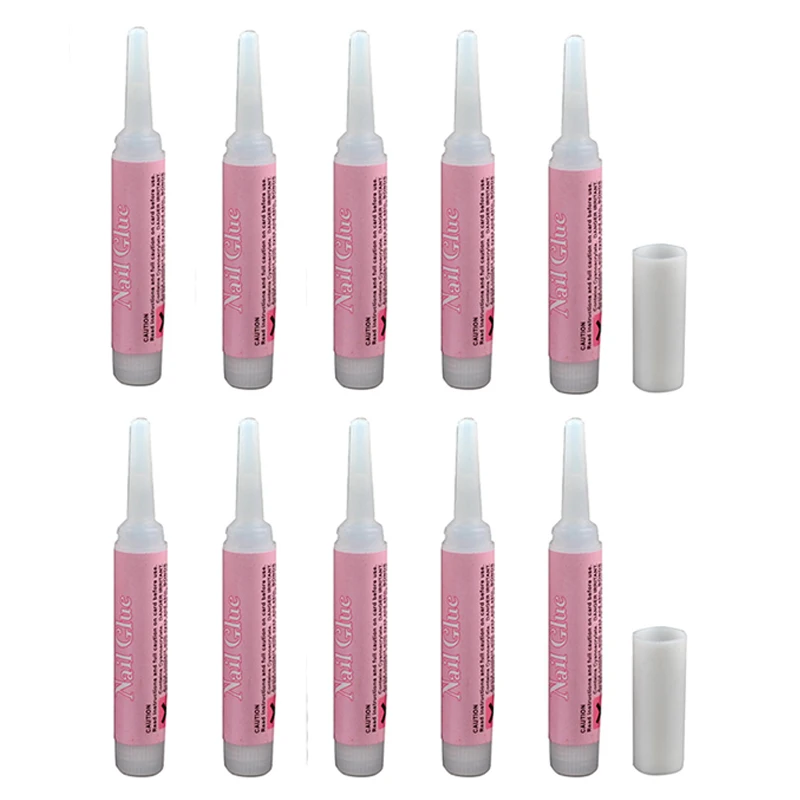 

10Pcs/Set Mini Beauty Nail Glue False Art Decorate Tips Acrylic Glue Nail Accessories False Nail Extension Glue Colle Ongle