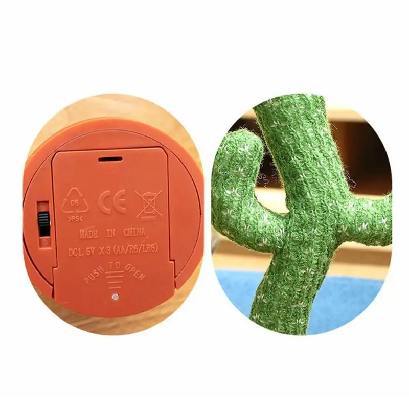 USB Charging Dancing Cactus Music Box Electronic Singing Plush Toy Cartoon Potted Holiday Decoration Gift Ornament For Home