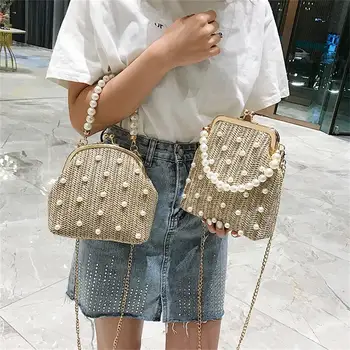 

2019 Hot Women Beach Bags Color Matching Woven Burlap Square Bag Messenger Shoulder Bag Fashionable Mini Travel Bags Tote bolsa
