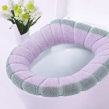 

New Winter Bathroom Toilet Seat Closestool Washable Soft Warmer Mat Cover Pad Cushion Cover GRS