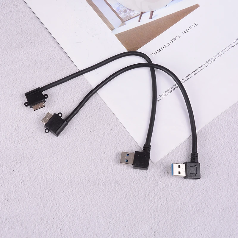 1pc 20cm Left/Right Angled 90 Degree Usb 3.0 A Male To Micro B Male 90 Degree Cable Computer USb Cables Adapters