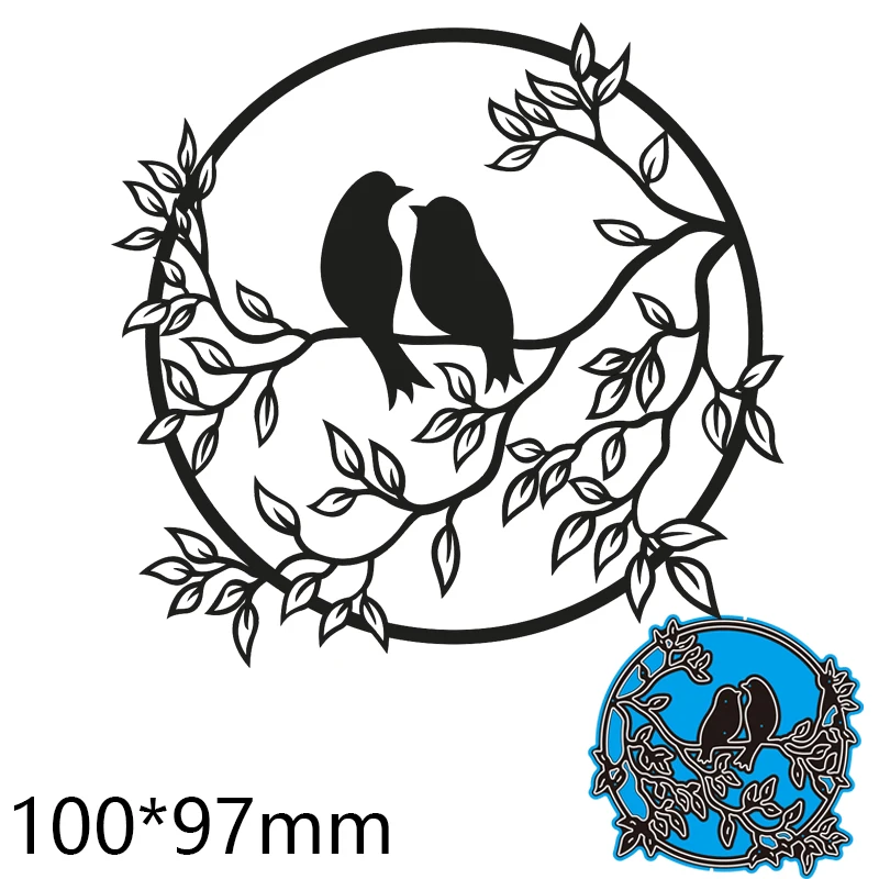 

Cutting Dies Two Birds on the Branch New Metal DIY Album Paper Craft Embossing Stencil 100*97mm