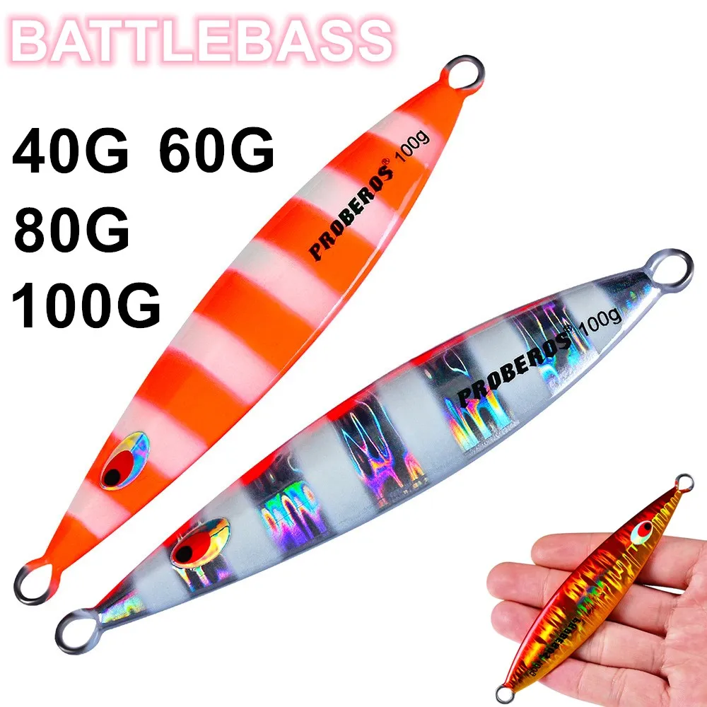 BATTLEBASS 1 шт./лот приманка для ловли окуня металлический джиг 40 г/60 г/80 г/100 г