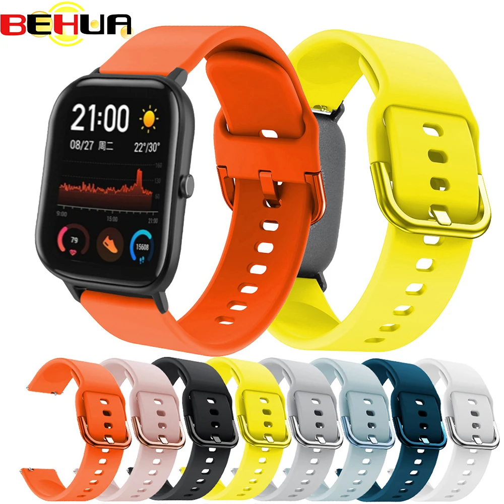 Ремешок силиконовый для смарт-часов Xiaomi Huami Amazfit GTS/GTR 42 мм/Bip Lite | Электроника