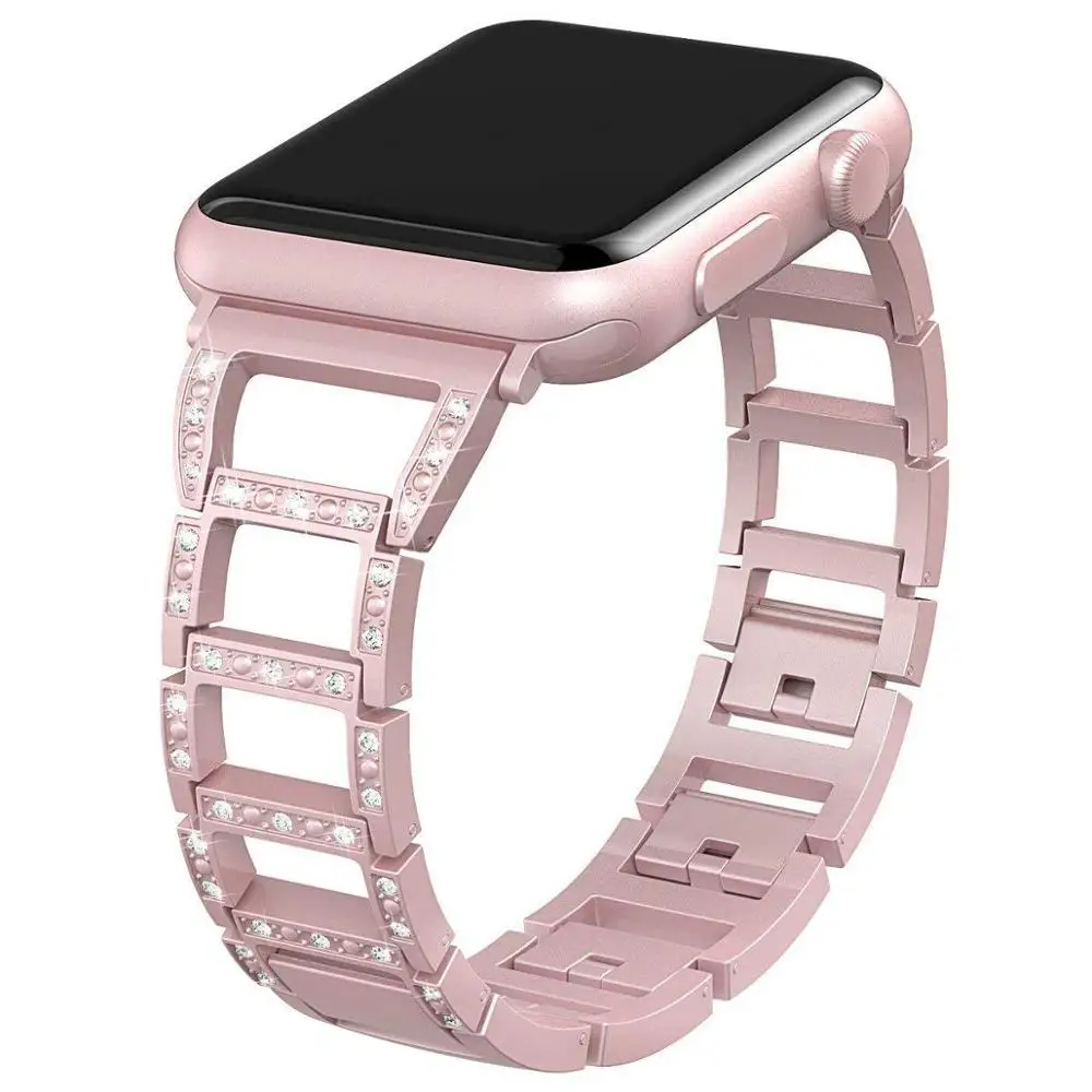 Браслет из нержавеющей стали для Apple Watch, версия 1, 2, 3, 42 мм, 38 мм, версия браслет ремешок алмазный обруч для ремешки для часов iwatch Для мужчин Для женщин носки