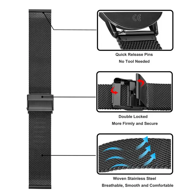 Stainless steel band PURO Metal, Smart Watch